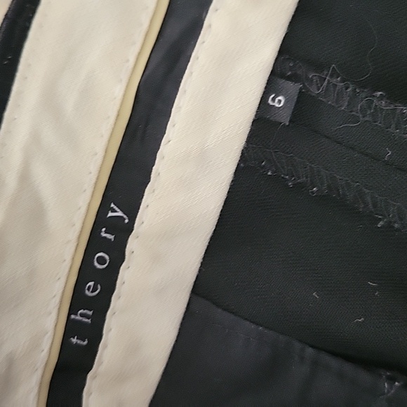 Theory Black Trim Wool  Pants Size 6 - Picture 4 of 7